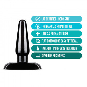 Anal Adventures Basic Anal Plug Small Black