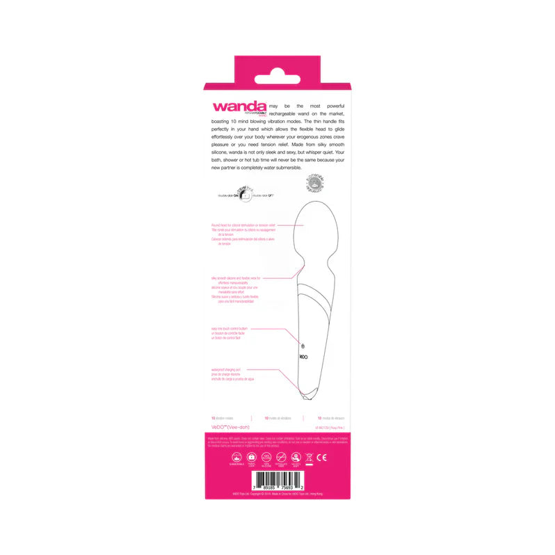 VeDO Wanda Rechargeable Wand Vibrator Foxy Pink