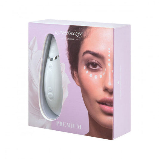Womanizer Premium Clit Sucker - White/Chrome