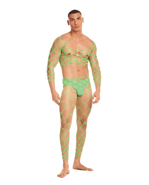 Rainbow Party Future Mode Men's Lingerie Set Green S/M