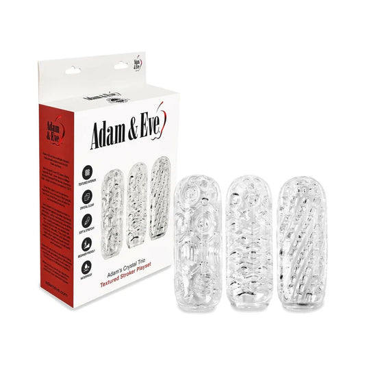 Adam & Eve Adam's Crystal Trio Textured Stroker Playset