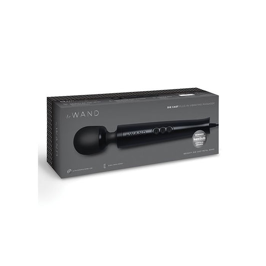 Le Wand Die Cast Plug-In Vibrating Massager Black