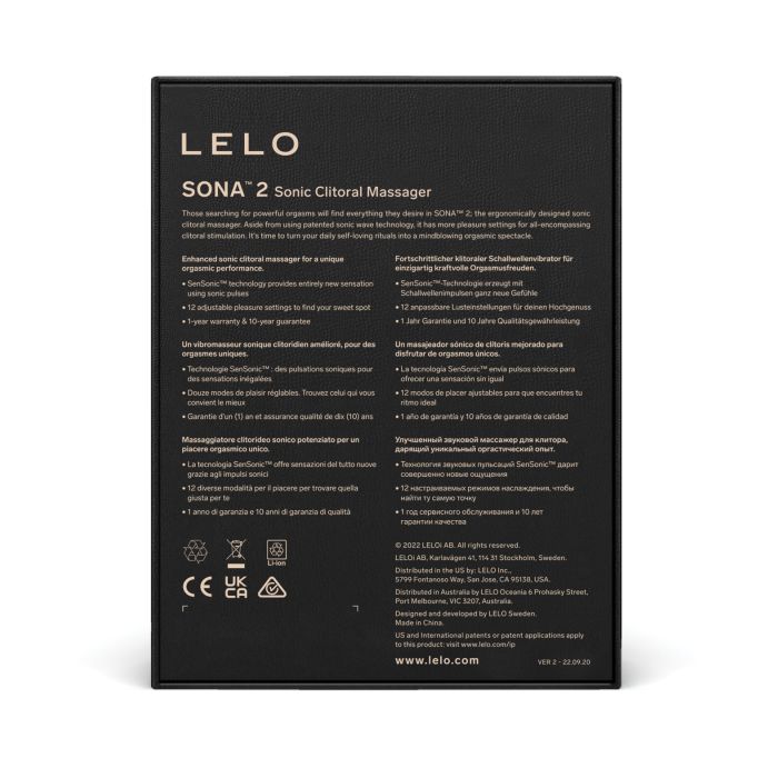 LELO Sona 2 Clitoral Stimulator - Black