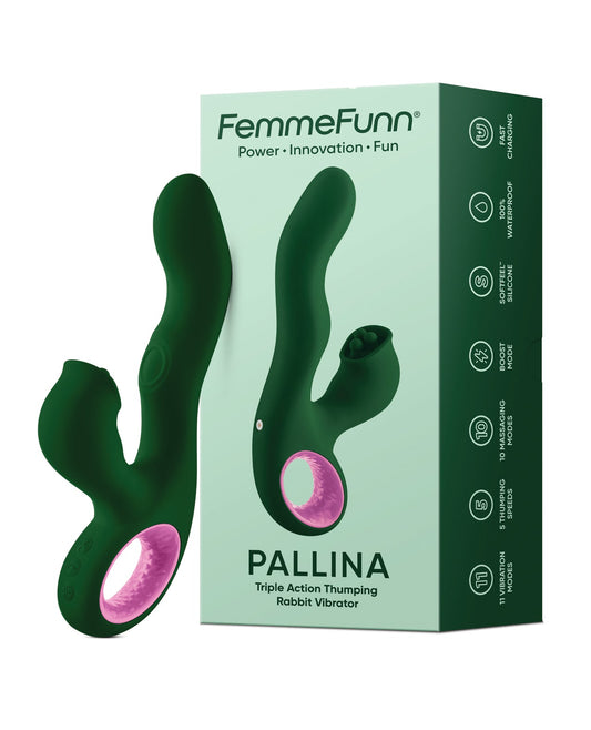 Femme Funn Pallina Triple Action Rabbit Vibrator Green