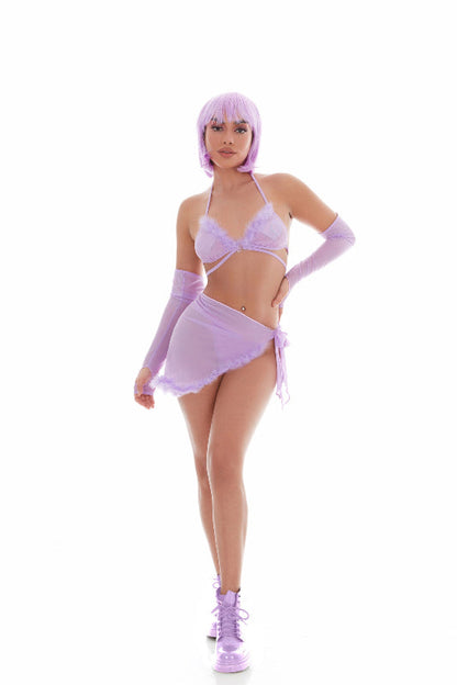 Lilac Feeling Fuzzy Sarong Set