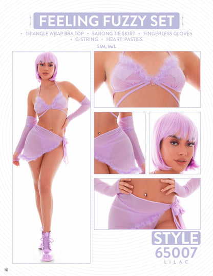 Lilac Feeling Fuzzy Sarong Set