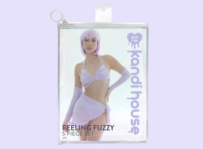 Lilac Feeling Fuzzy Sarong Set