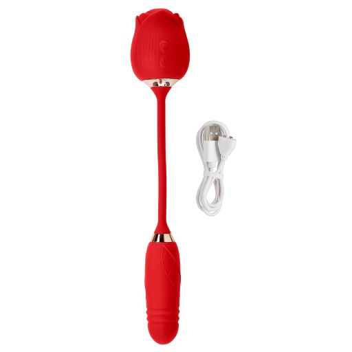 Rose Plus Suction + Thrusting Vibrator